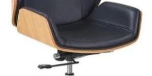 Premium Mid Back Lounge Office Chair in Wooden Finish