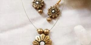 Antique Gold Terracotta Women Necklace Set