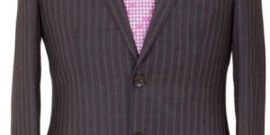 Grey Colored Stripes Finish Business Suit