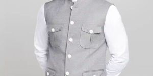 Mens Slim Fit Textured Bundi Jacket