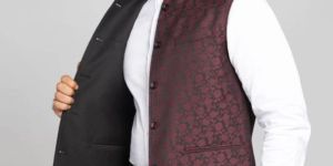 Reversible Mens Textured Bundi Maroon Jacket