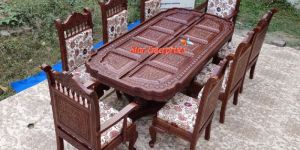 Antique Engraving Work Dining Table Set DNG-037