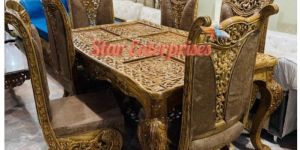 Hand Carving Dining Table Set DNG-038