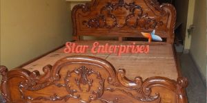 Teak Wood Antique King Size Double Bed BD-0118