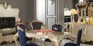 Wooden Antique Gold Dining Table Set DNG-069