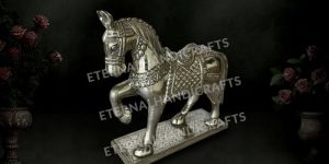 German Silver Horse Statue