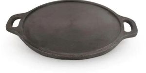 Black Induction Cast Iron Double Handle Tawa