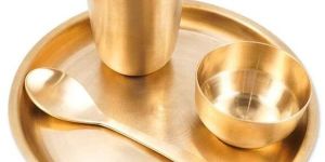 Organic Gyaan Bronze Baby Dinner Set Matt Finish