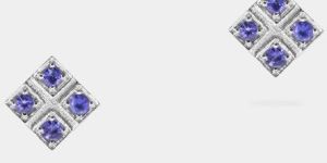 Moderate Violet Round Shaped 0.55 Carats Women Tanzanite Cufflinks Shield