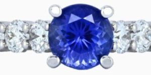 Vivid Violet Round Shaped 1.59 Carats Women Tanzanite Ring