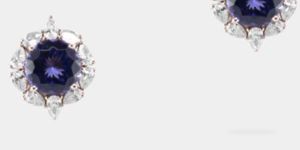 Vivid Violet Round Shaped 6.31 Carats Women Tanzanite Earrings