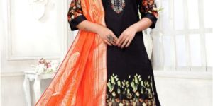Ladies Cotton Black Printed Kurta with Palazzo Set