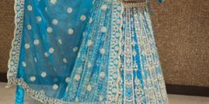 Blue Embroidered Ladies Lehenga Choli
