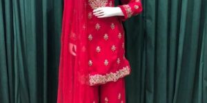 Chinon Sequins Moti Work Ladies Suit