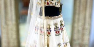 Hand Embroidery White Lehenga Choli
