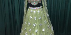 Pista Green Net Ladies Lehenga