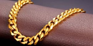 Chunky Link Mens Gold Plated Bracelet