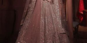 BLUSHING PEACH ORGANZA WOMEN LEHENGA