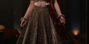 RUST IVORY AND MAROON VELVET INFUSED WOMEN LEHENGA