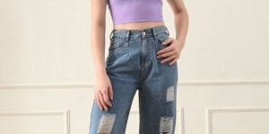 Women Sleeveless Ribbed Round Neck Top
