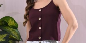 Women Unifringe Buttoned Spaghetti Strap Top