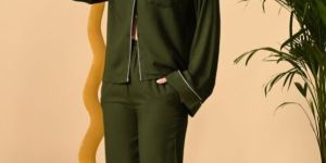 Women Unifringe Classic Rayon Pajama Set with Pockets