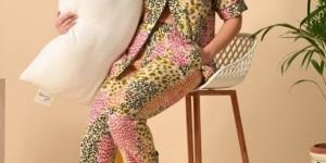 Women Vibrant Print Rayon Sleep Set