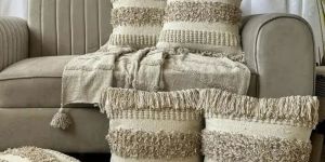 Boho Cushion Cover Handmade by Pit Loom Work (Set of 1) - Design0012