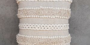 Boho Cushion Cover Handmade by Pit Loom Work (Set of 1) - Design0018