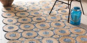 Jute Handmade Braided Rugs Blue Denim Area Rug