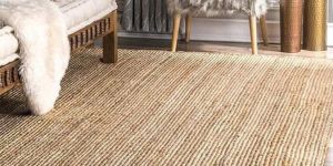 Handwoven Braided Jute Rectangle Carpet