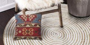 Natural Jute Cotton Round Carpet