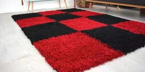 Red Black Color Design Super Soft Modern Hand Tufted Floor Rug