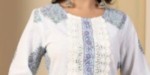 Firdous Ishfahan Block Printed Women Straight Cotton Kurta