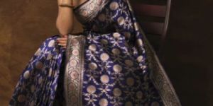 Navya: Traditional Banarasi Saree with Exquisite Mughal Motif Border