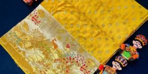 Ratneshwari Banarasi Masaru Silk Saree with Tested Zari and Twisted Yarn