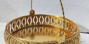 Gold Plated Fruit Basket