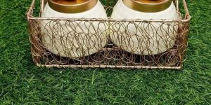 Metal Wire Hamper Basket with Jars
