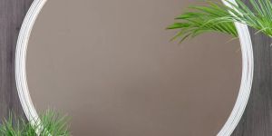 Rustic Round Wood Mirror