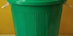 Green 40 Litre Plastic Dustbin