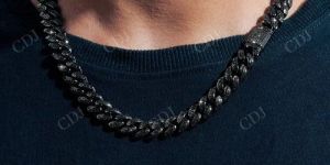 12mm Black Moissanite Cuban Link Chain