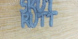 Moissanite White Gold Plated SKUT RUTT Letter 925 Sterling Silver Pendant