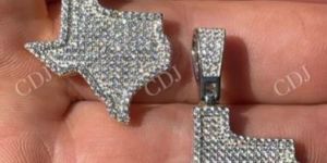 Texas State Shape Real 925 Sterling Silver Pendant