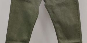 Olive Plain Jeans Mens