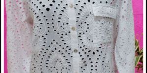 Ladies Cream Full Sleeve Cotton Shirt