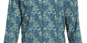 Dorrcee Mens Sky Whisper Ajrakh Print Satin Shirt