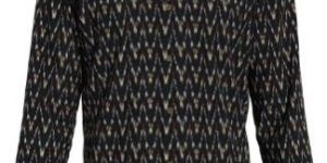 Dorrcee Mens Chestnut Ikat Cotton Printed Shirt