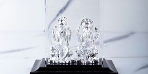 999 Silver Laxmi Ji and Ganesh Ji Idol