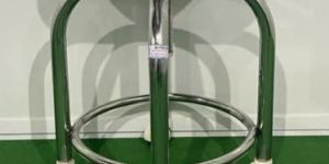 Polished Round Stainless Steel Wheel Stool