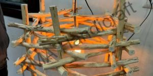 Fluorescent Wood Pendant Light